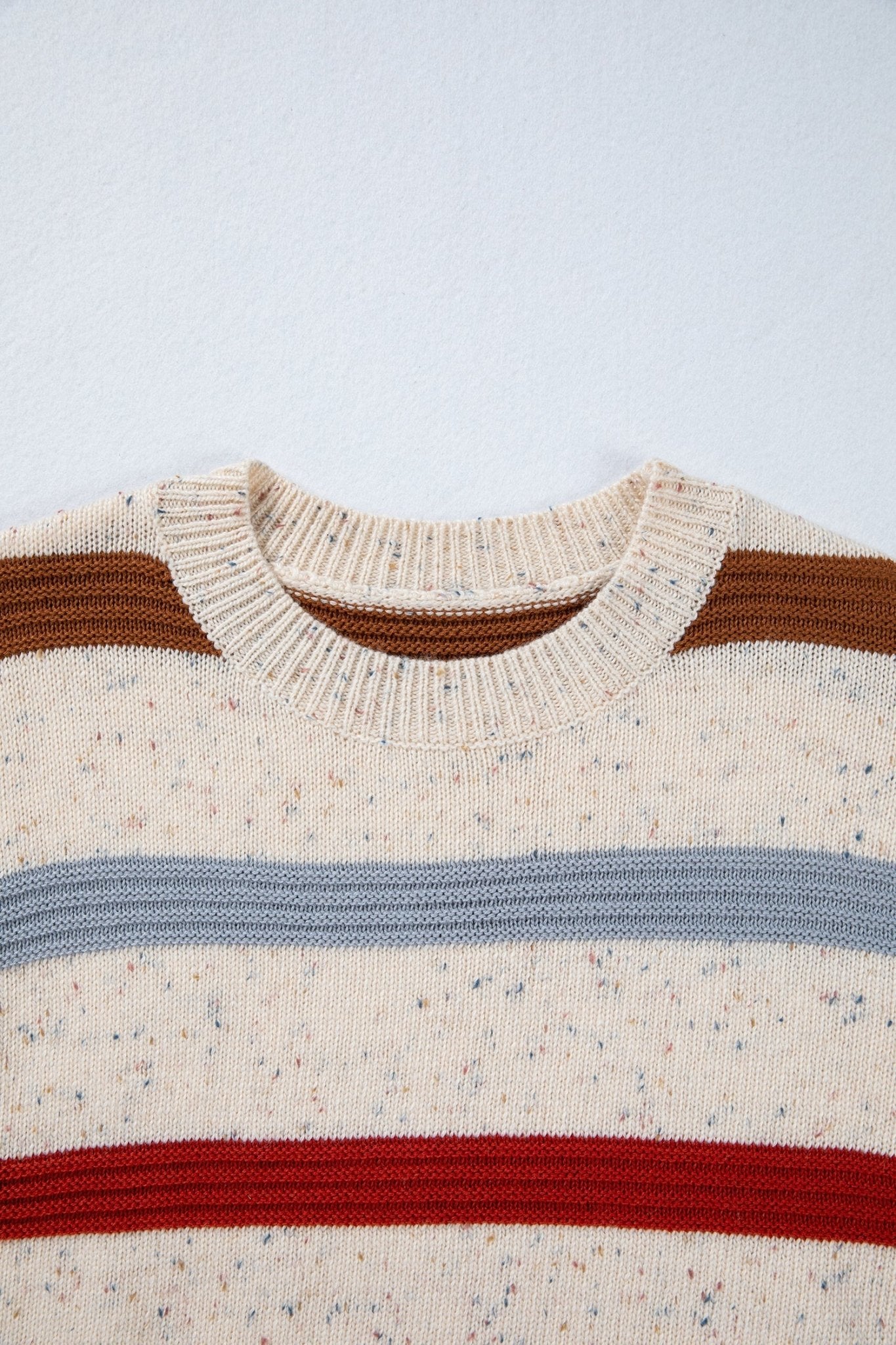 Stripe Drop Shoulder Exposed Seam Sweater - Rooted & Reckless Co.
