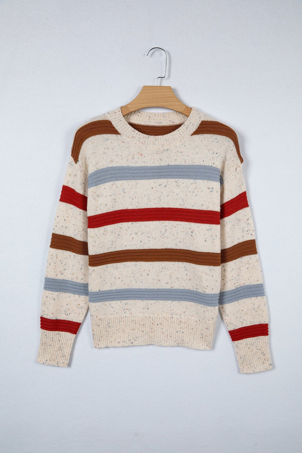 Stripe Drop Shoulder Exposed Seam Sweater - Rooted & Reckless Co.