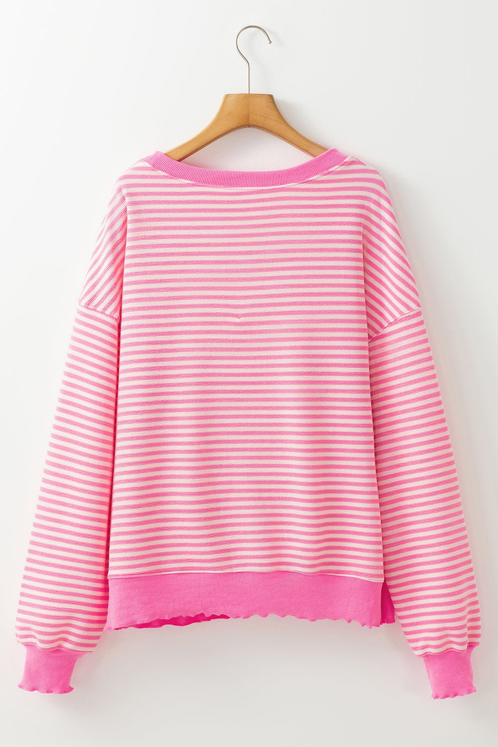 Stripe Drop Shoulder Long Sleeve Top - Rooted & Reckless Co.