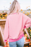 Stripe Drop Shoulder Long Sleeve Top - Rooted & Reckless Co.