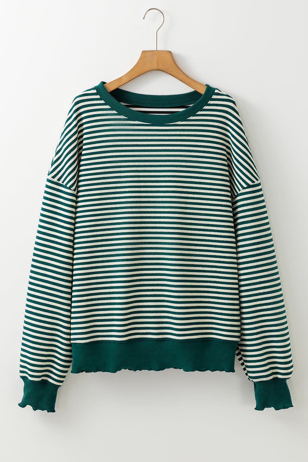 Stripe Drop Shoulder Long Sleeve Top - Rooted & Reckless Co.