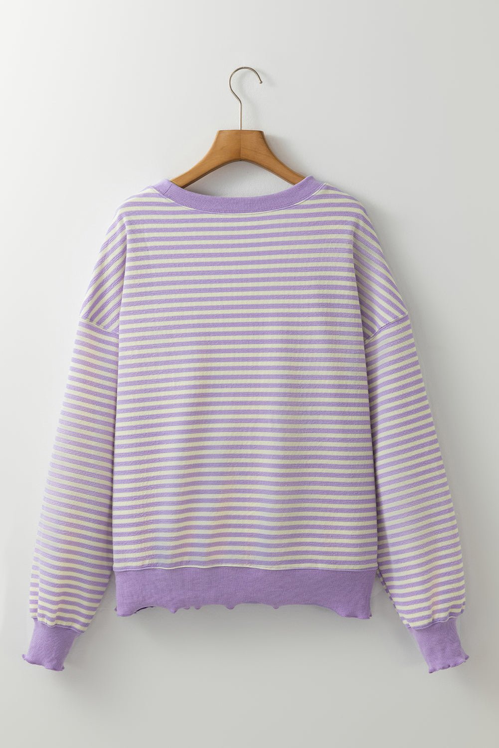 Stripe Drop Shoulder Long Sleeve Top - Rooted & Reckless Co.
