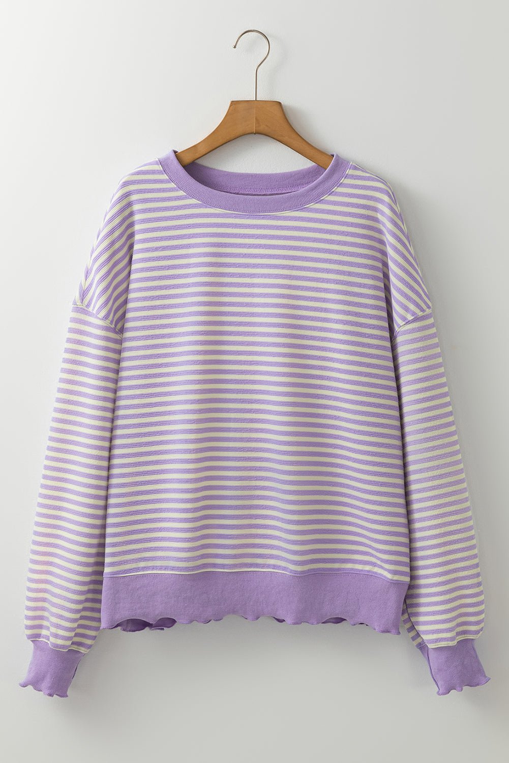 Stripe Drop Shoulder Long Sleeve Top - Rooted & Reckless Co.