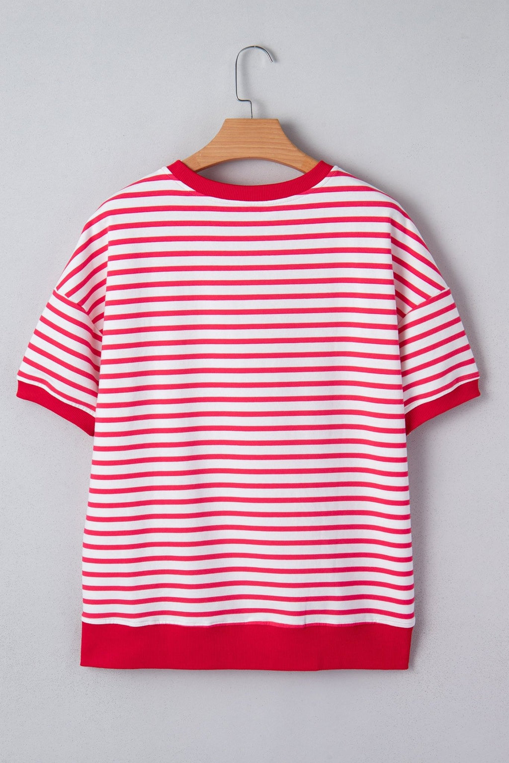 Stripe Drop Shoulder Short Sleeve T-Shirt - Rooted & Reckless Co.