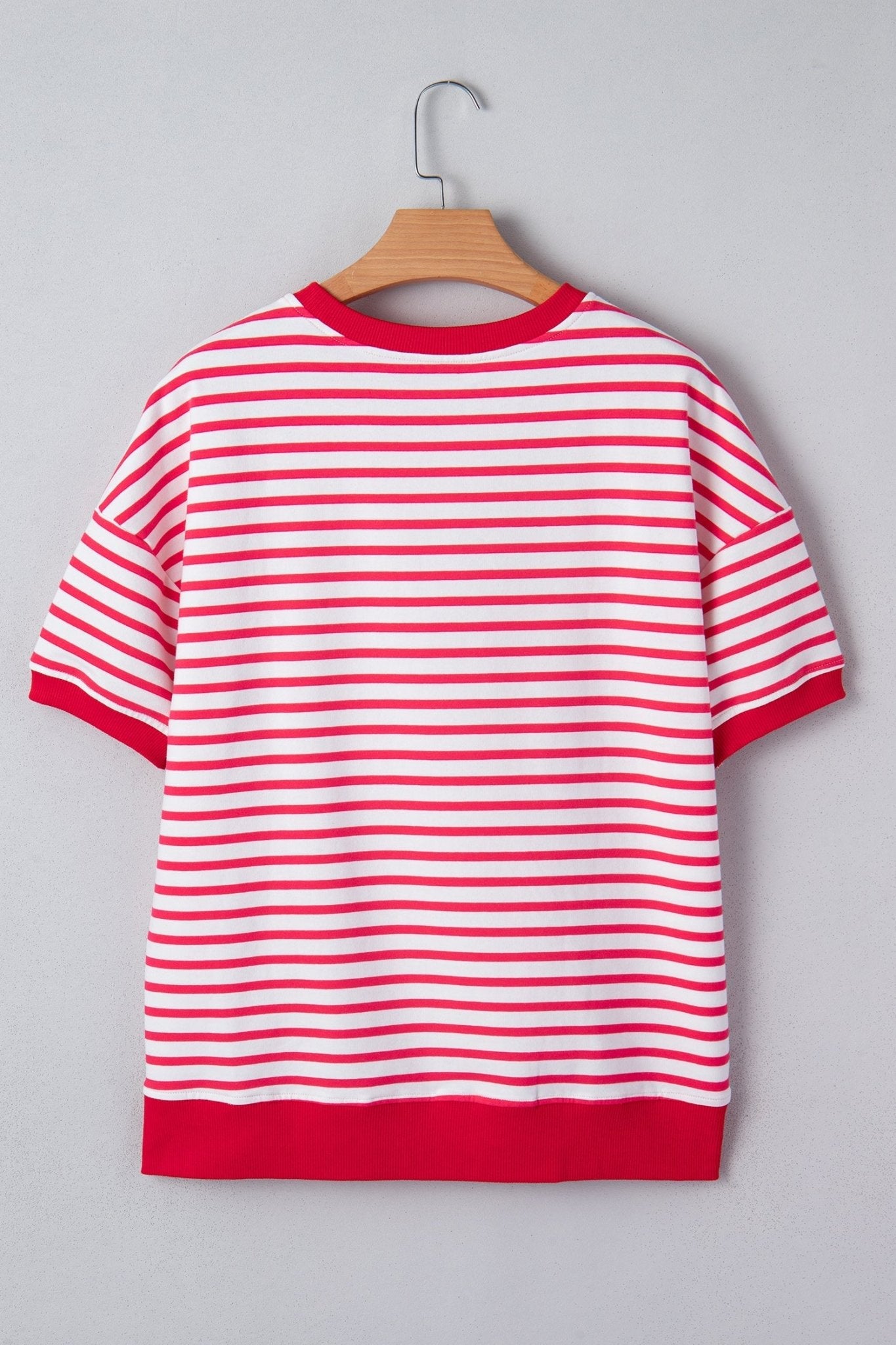 Stripe Drop Shoulder Short Sleeve T-Shirt - Rooted & Reckless Co.