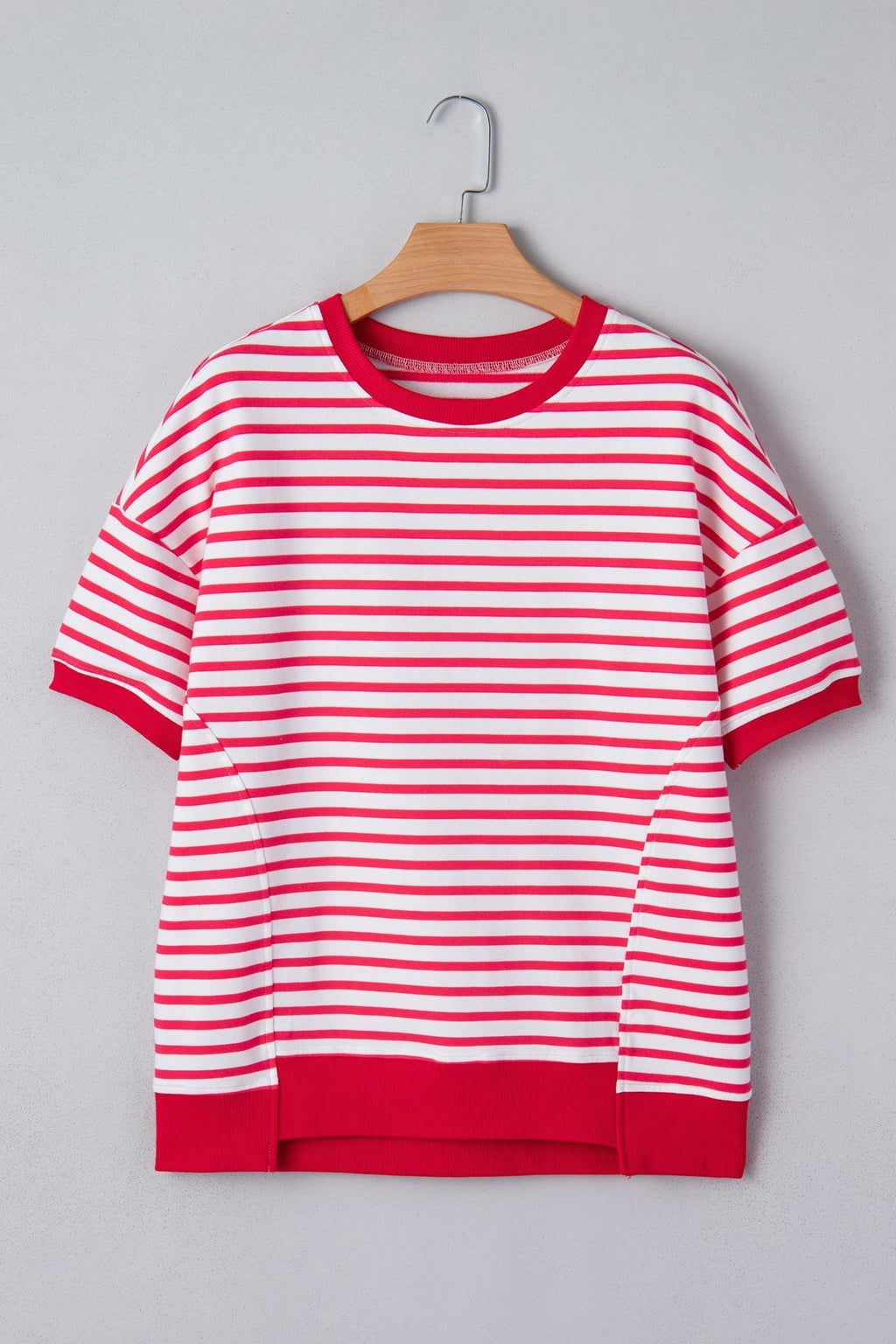 Stripe Drop Shoulder Short Sleeve T-Shirt - Rooted & Reckless Co.