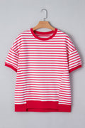 Stripe Drop Shoulder Short Sleeve T-Shirt - Rooted & Reckless Co.