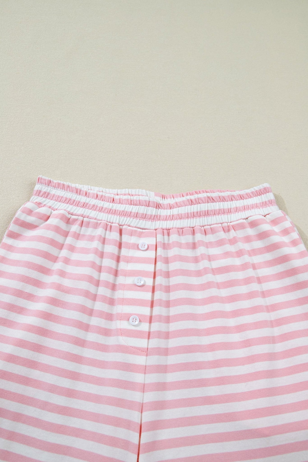 Stripe Drop Shoulder Top & Buttoned Pants Set - Rooted & Reckless Co.