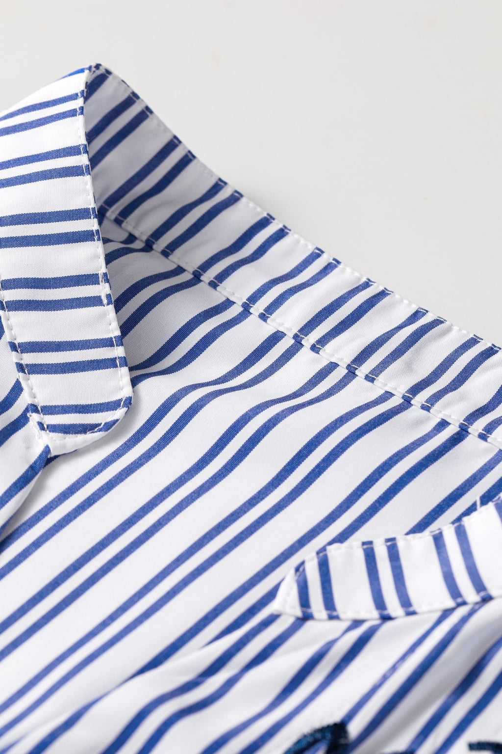 Stripe Embroidered Button Front Long Sleeve Shirt - Rooted & Reckless Co.