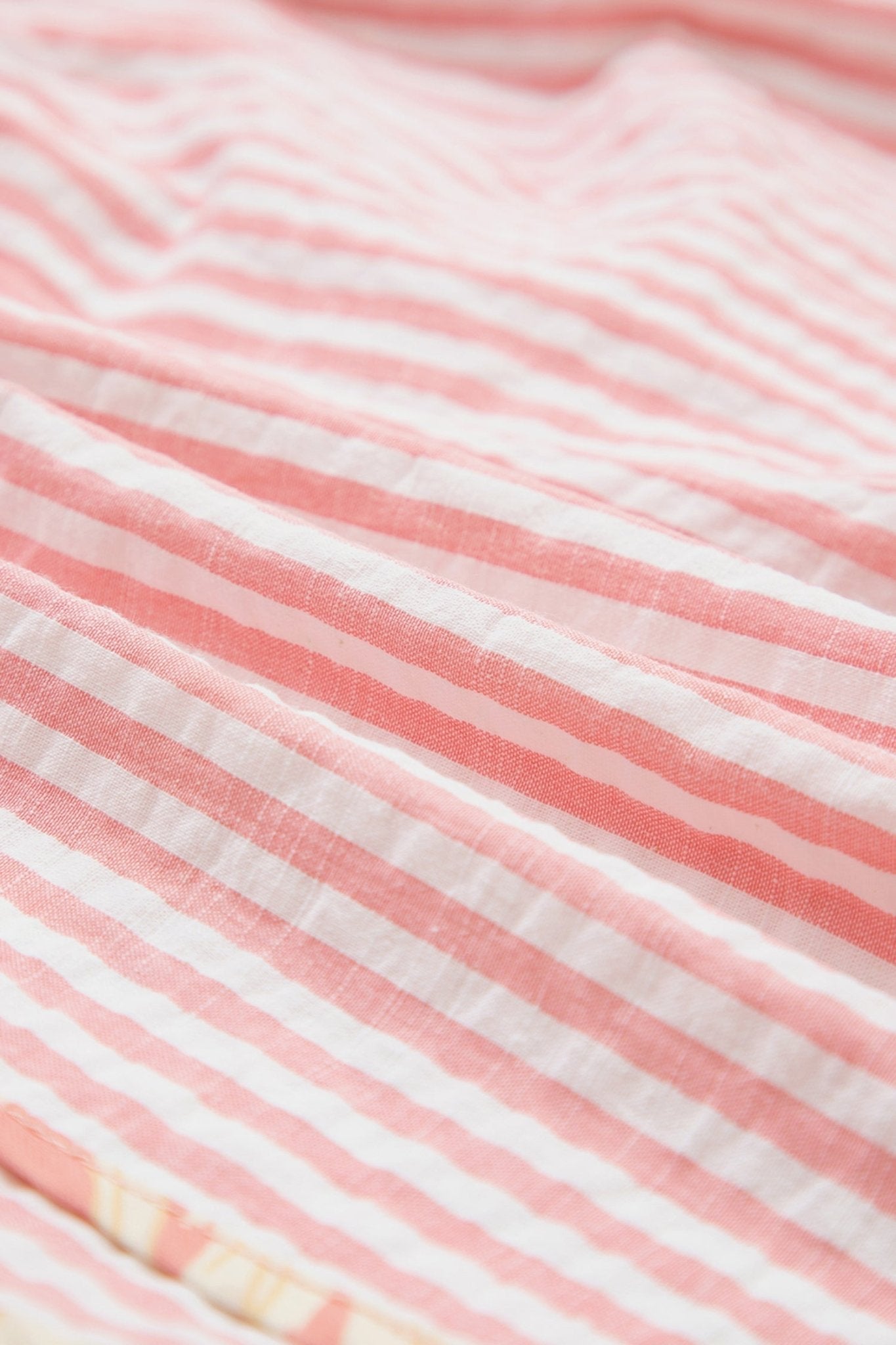 Stripe Floral Trim Ribbon Drawstring Waist Shorts - Rooted & Reckless Co.