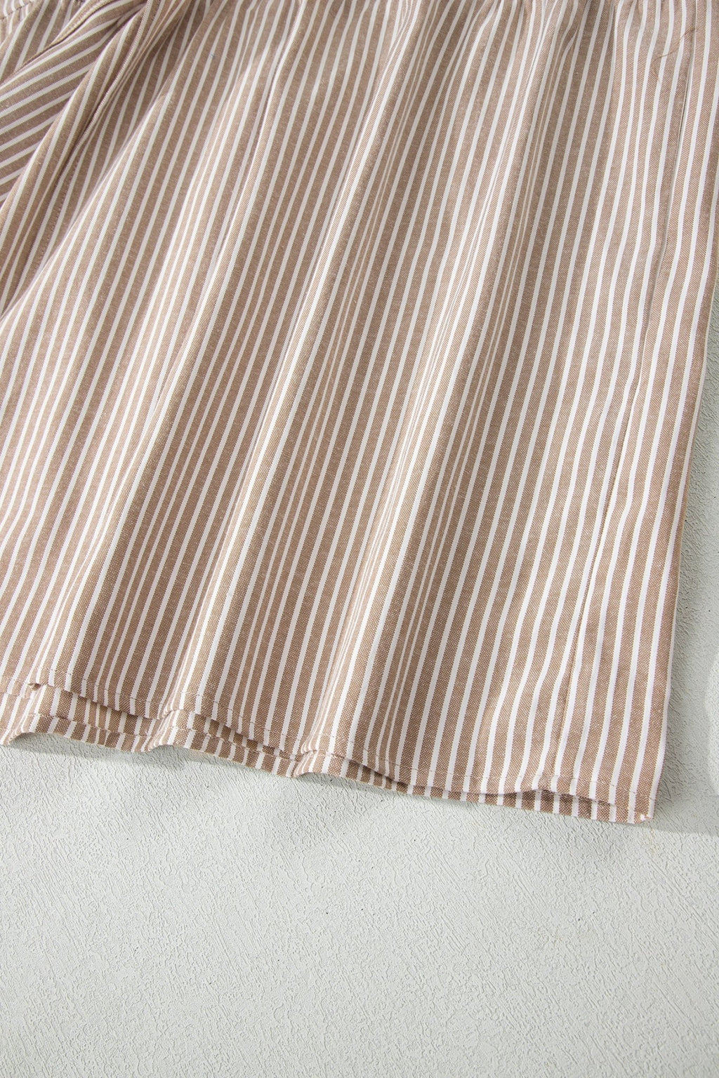 Stripe Flutter Sleeve Buttoned V-Neck Maxi Dress - Rooted & Reckless Co.