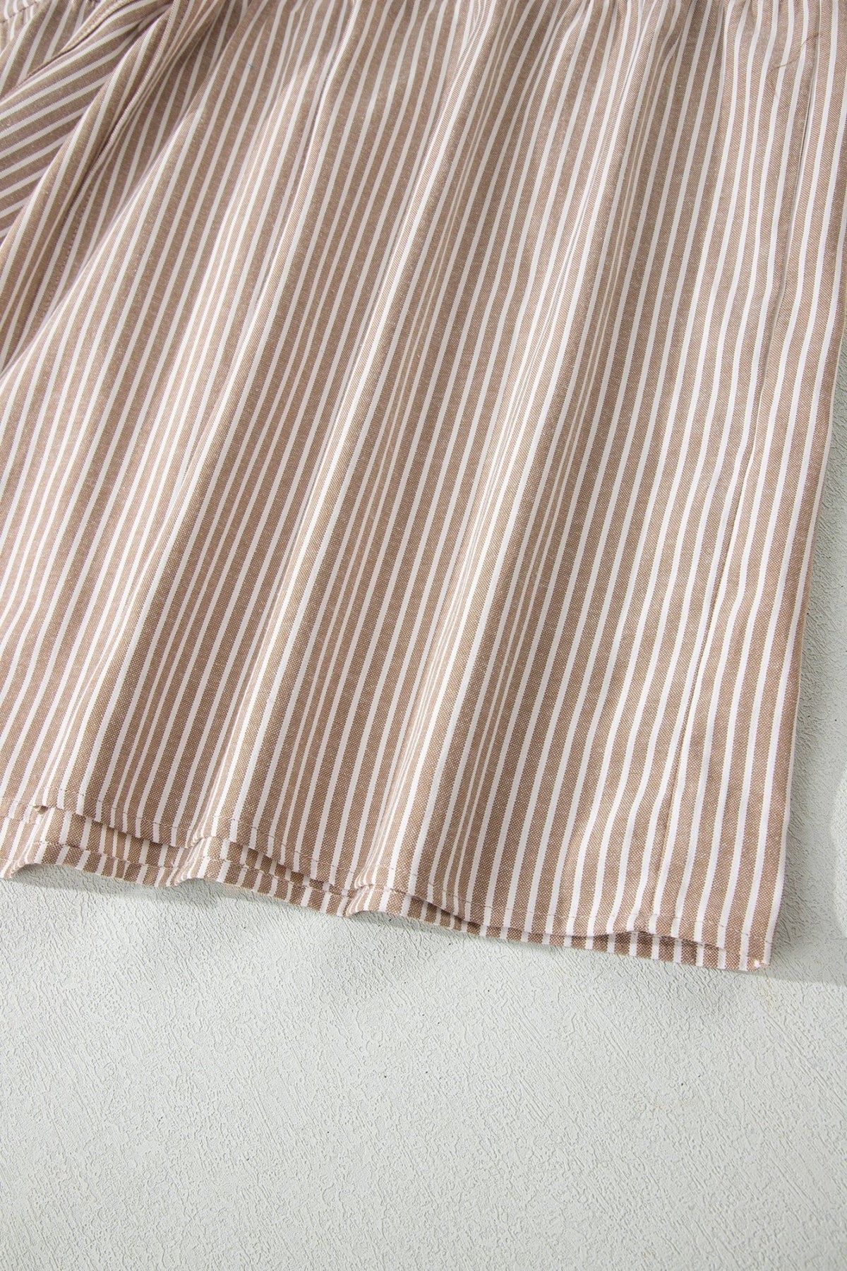 Stripe Flutter Sleeve Buttoned V-Neck Maxi Dress - Rooted & Reckless Co.