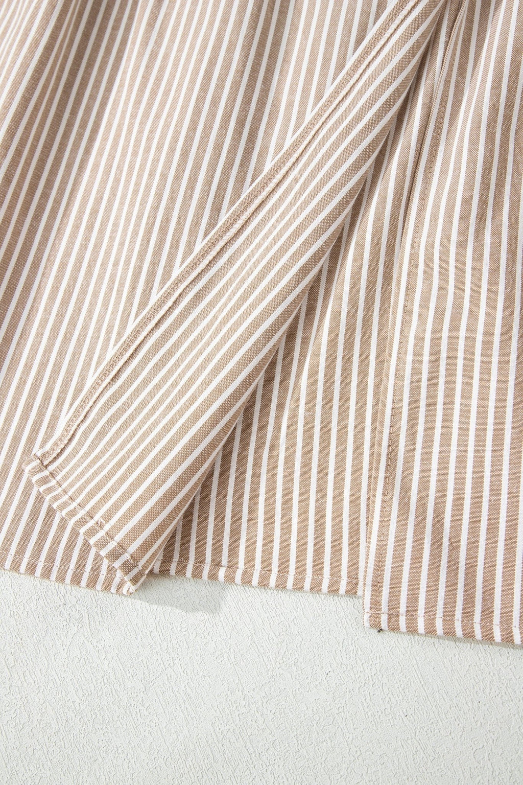 Stripe Flutter Sleeve Buttoned V-Neck Maxi Dress - Rooted & Reckless Co.