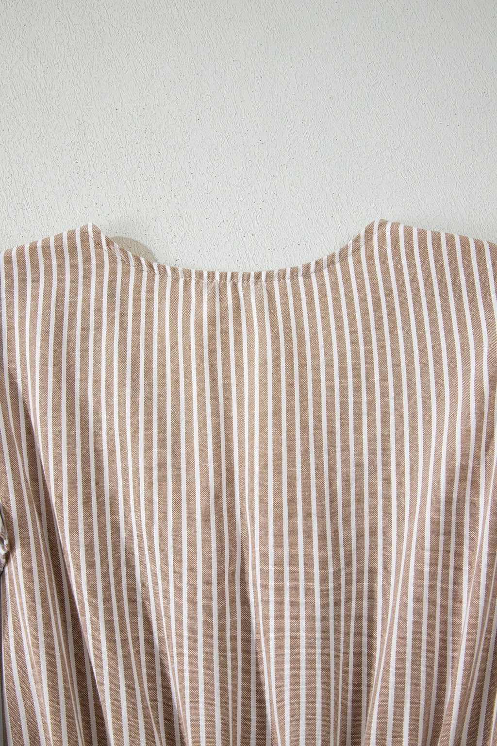 Stripe Flutter Sleeve Buttoned V-Neck Maxi Dress - Rooted & Reckless Co.