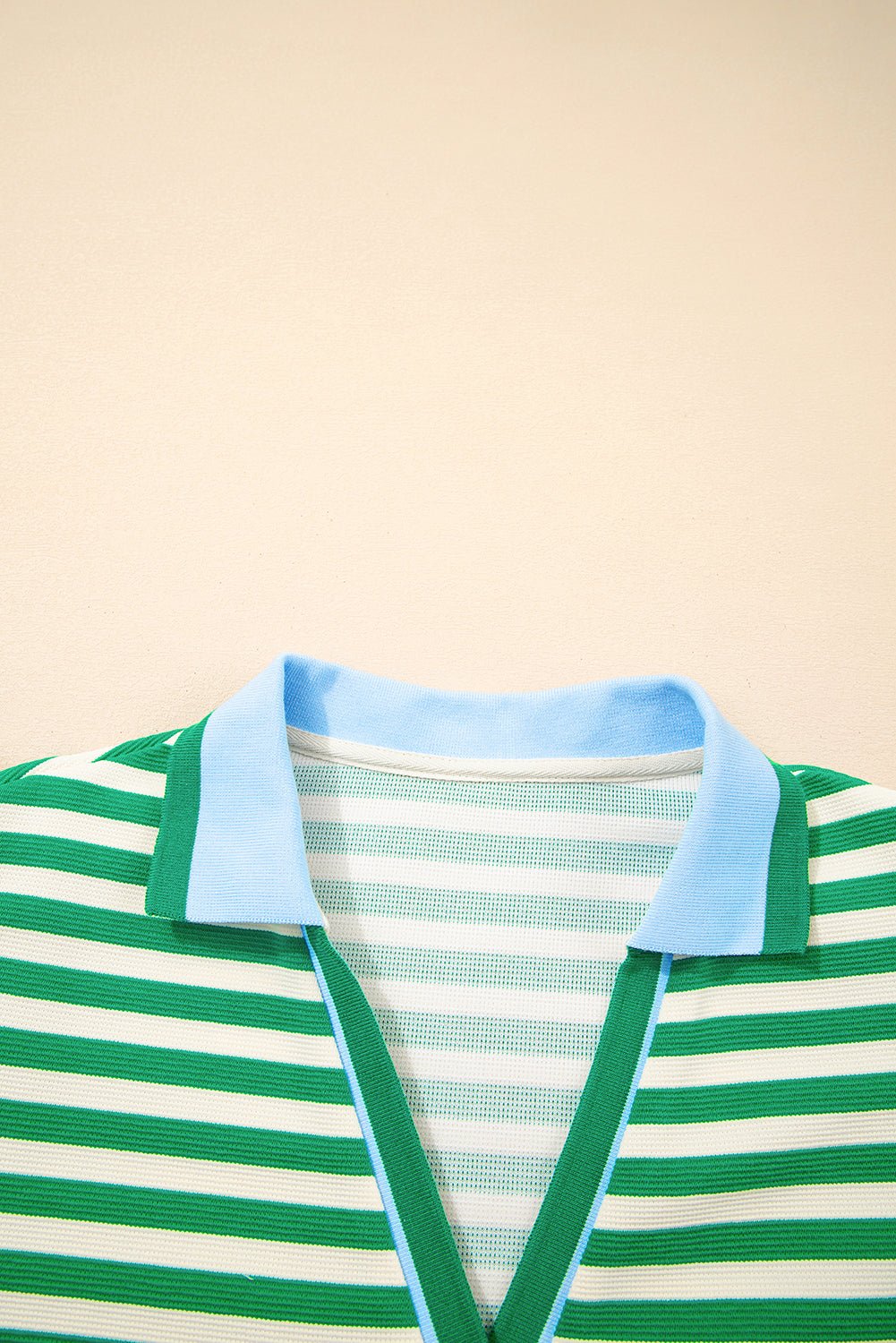 Stripe Flutter Sleeve Contrast Collar Mini Dress - Rooted & Reckless Co.