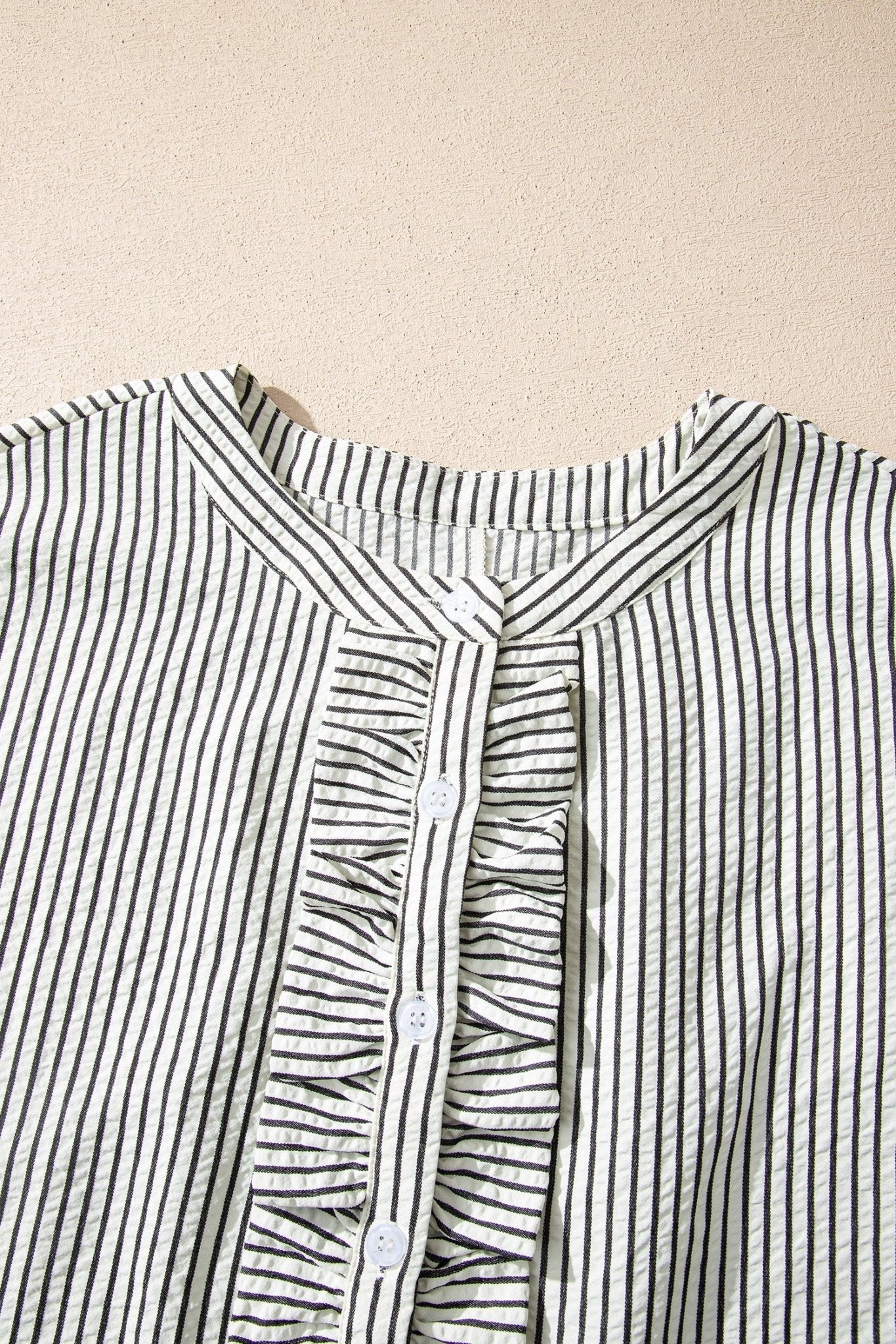 Stripe Frilled Half Buttoned Maxi Dress - Rooted & Reckless Co.