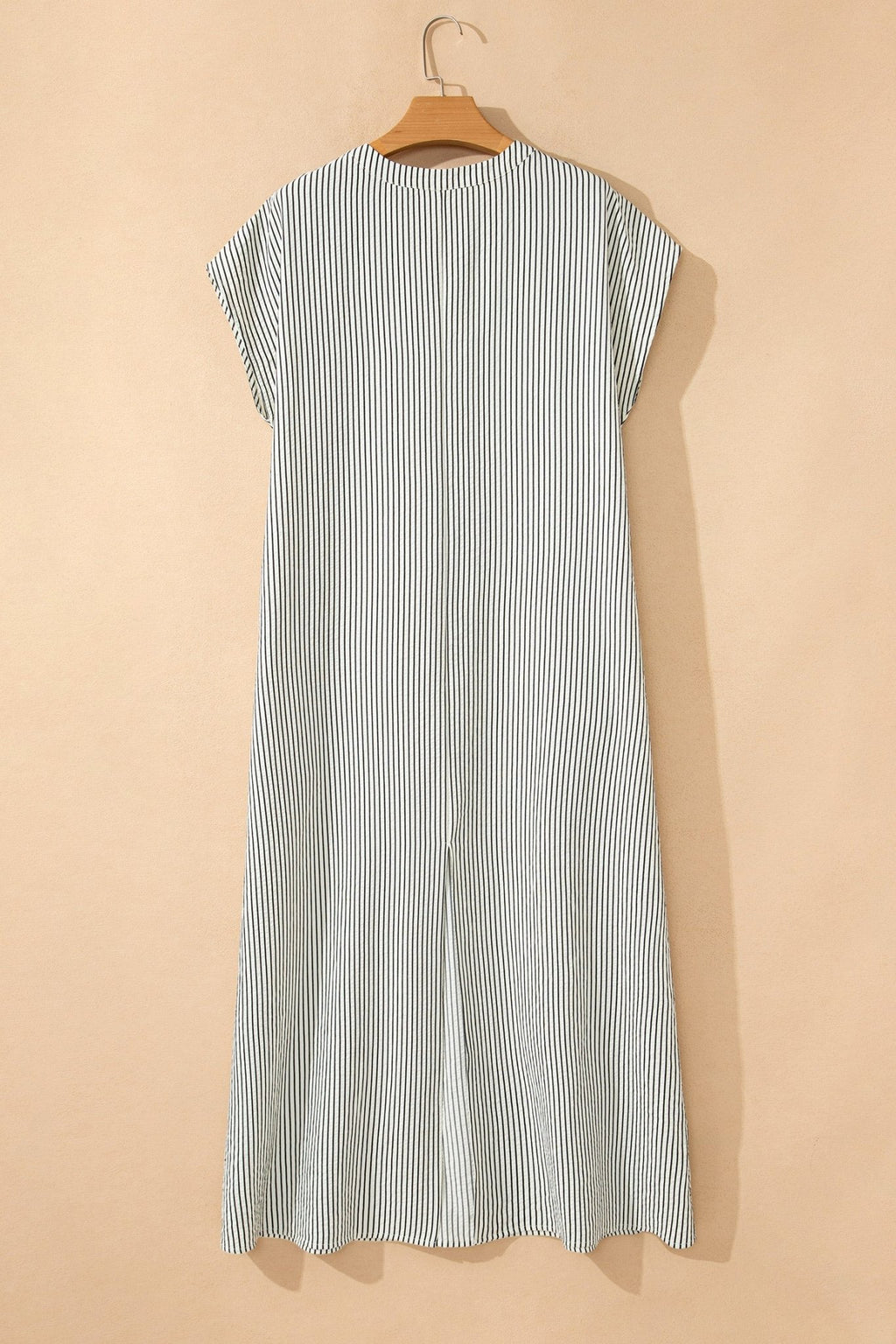 Stripe Frilled Half Buttoned Maxi Dress - Rooted & Reckless Co.