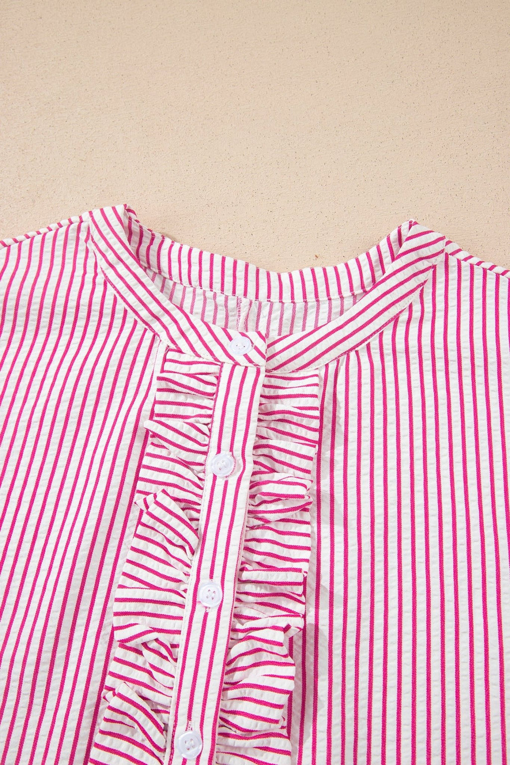 Stripe Frilled Half Buttoned Maxi Dress - Rooted & Reckless Co.