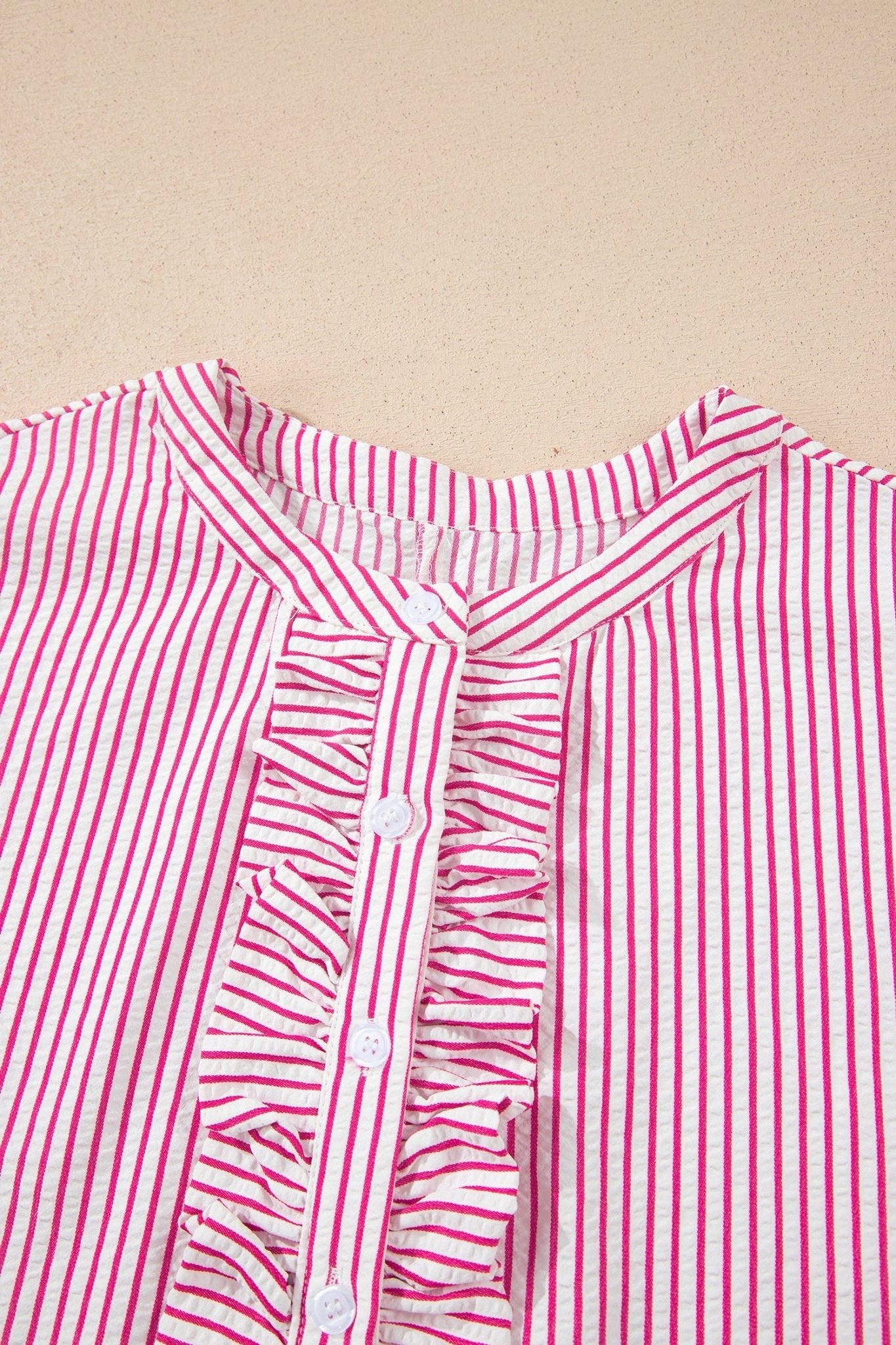 Stripe Frilled Half Buttoned Maxi Dress - Rooted & Reckless Co.
