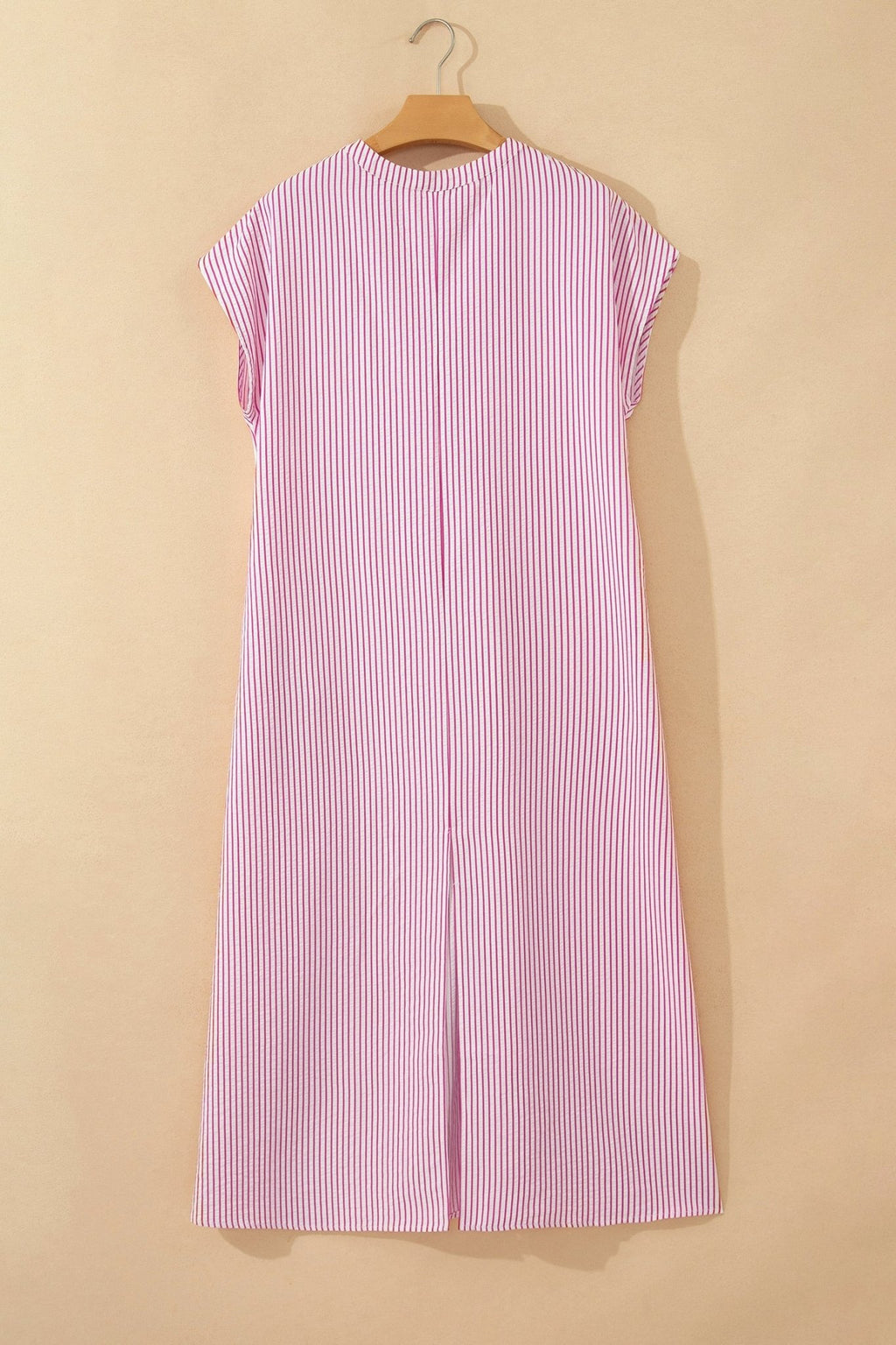 Stripe Frilled Half Buttoned Maxi Dress - Rooted & Reckless Co.