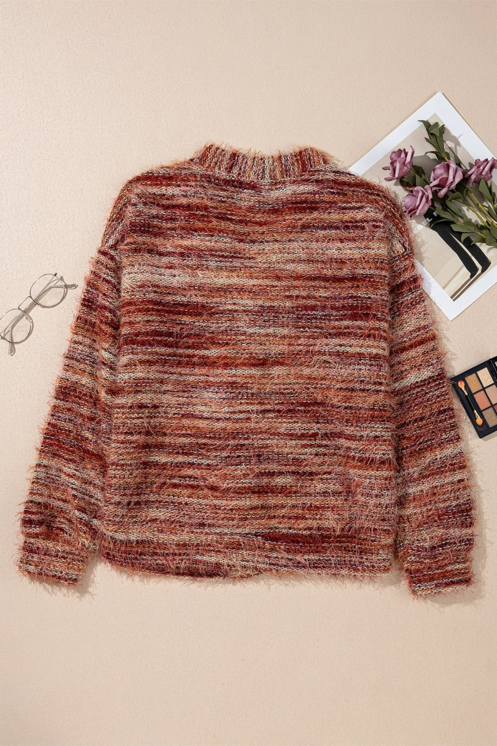 Stripe Fuzzy Button Front Cardigan Sweater - Rooted & Reckless Co.