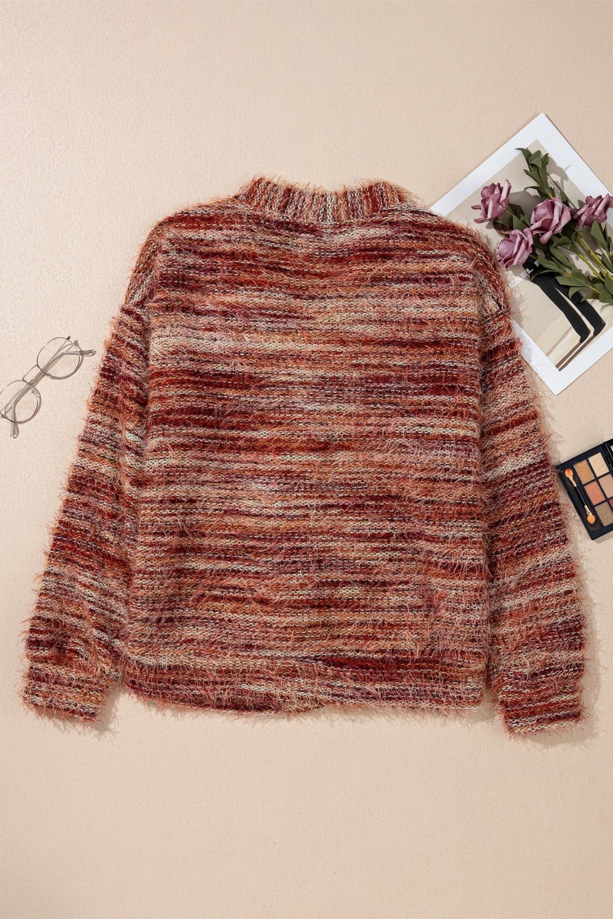 Stripe Fuzzy Button Front Cardigan Sweater - Rooted & Reckless Co.