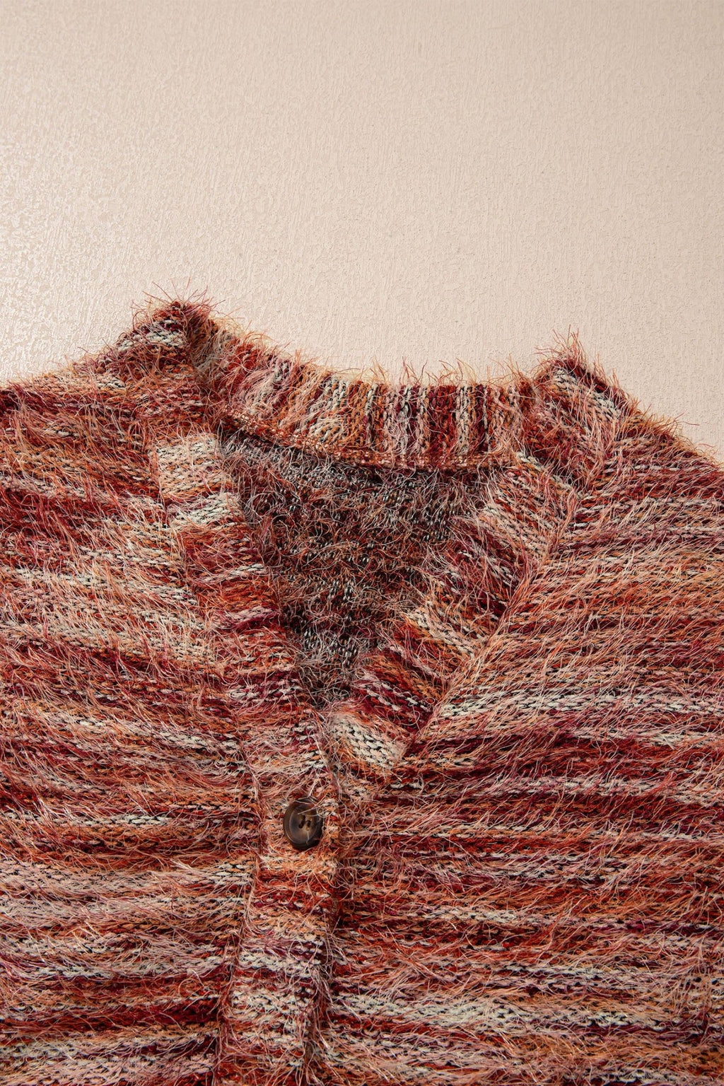 Stripe Fuzzy Button Front Cardigan Sweater - Rooted & Reckless Co.