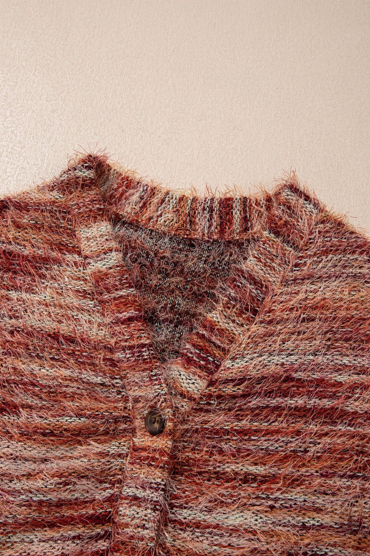 Stripe Fuzzy Button Front Cardigan Sweater - Rooted & Reckless Co.