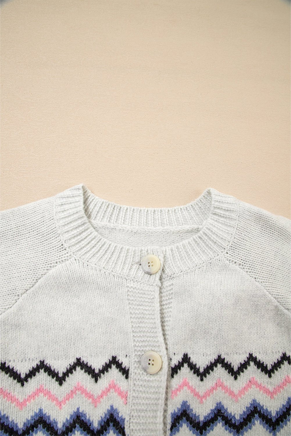 Stripe Geometric Button-Up Sweater Cardigan - Rooted & Reckless Co.