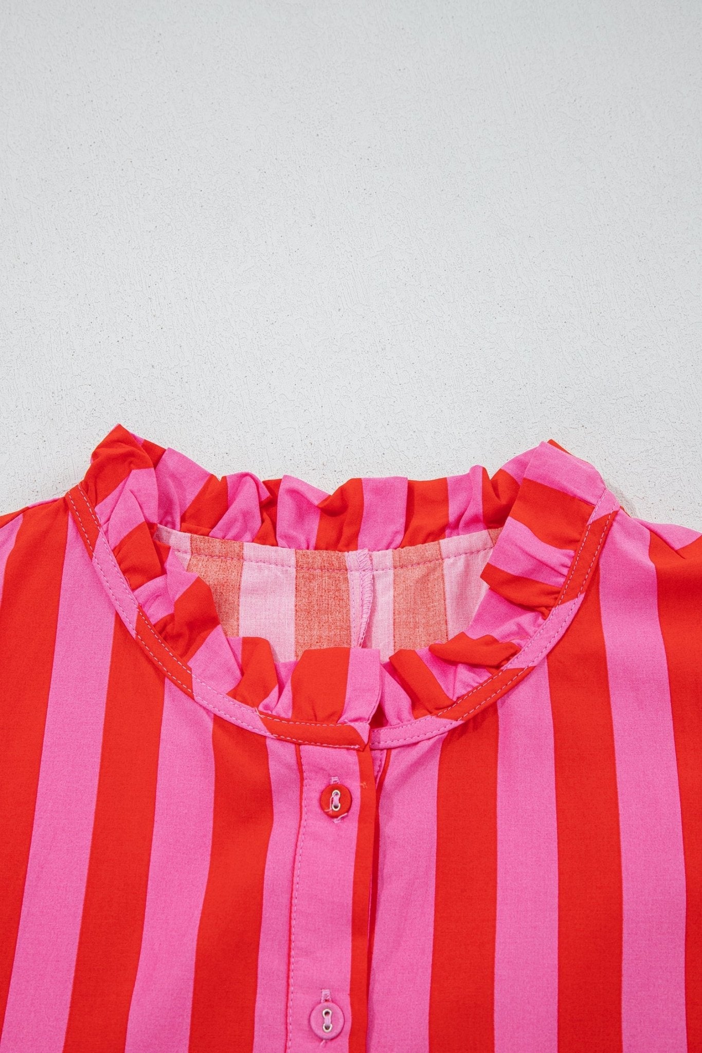 Stripe Half-Button Puff Sleeve Mini Dress - Rooted & Reckless Co.