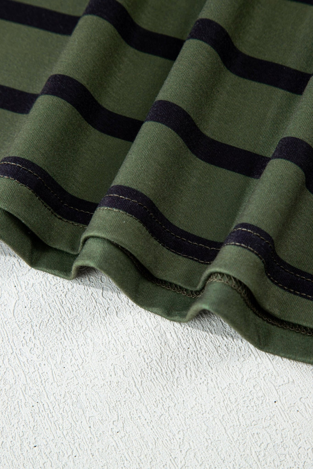 Stripe Half Buttoned Crewneck T-Shirt - Rooted & Reckless Co.