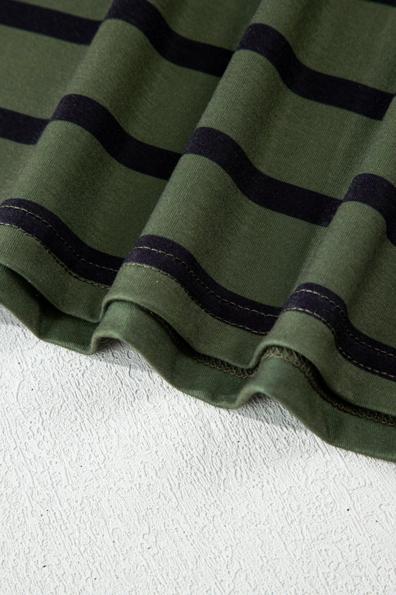 Stripe Half Buttoned Crewneck T-Shirt - Rooted & Reckless Co.