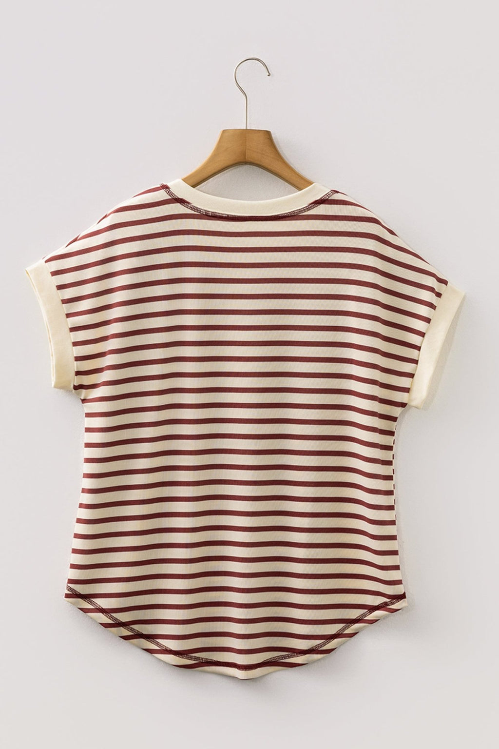 Stripe Half Buttoned Short Sleeve Top - Rooted & Reckless Co.