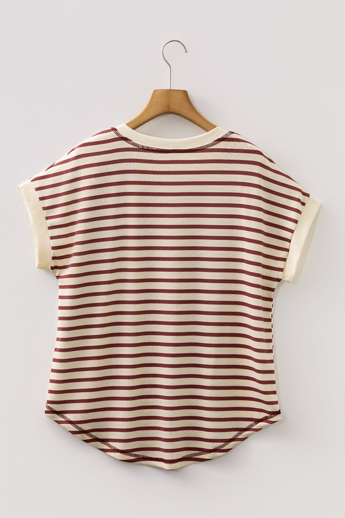 Stripe Half Buttoned Short Sleeve Top - Rooted & Reckless Co.