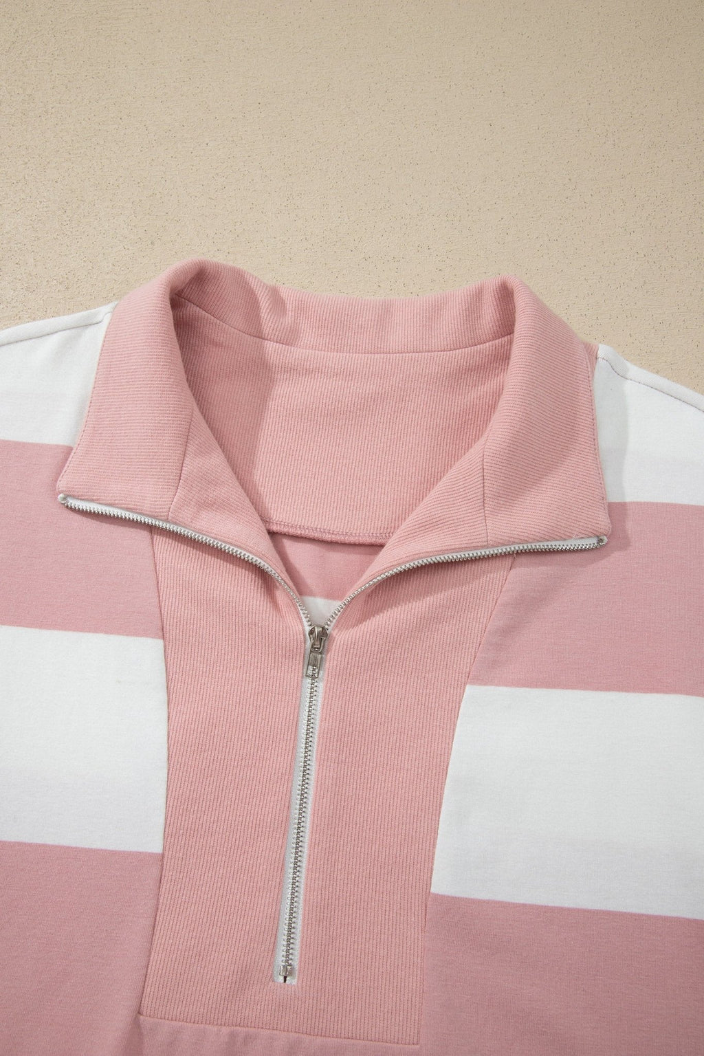 Stripe Half Zip 3/4 Sleeve Top & Shorts Set - Rooted & Reckless Co.