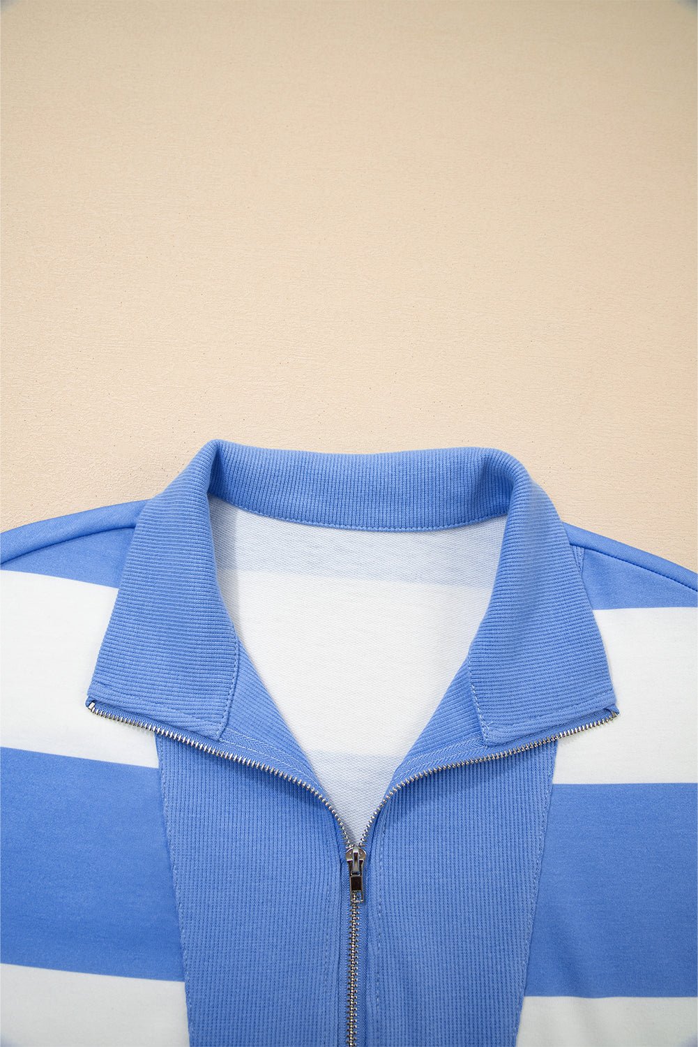 Stripe Half Zip Oversize Tee and Shorts Set - Rooted & Reckless Co.