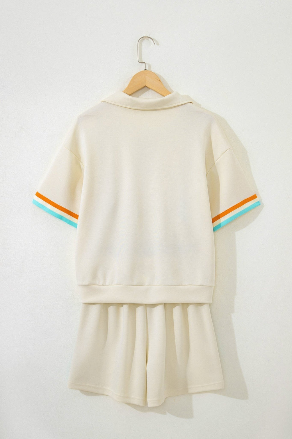 Stripe Half Zip Polo Tee & Shorts Set - Rooted & Reckless Co.