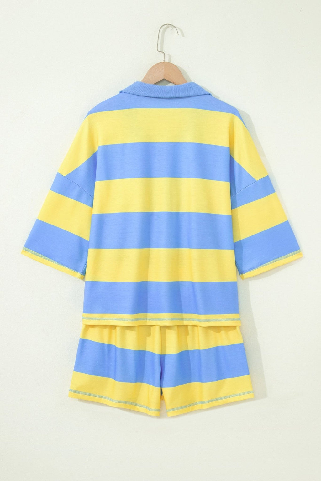 Stripe Half Zip Tee & Elastic Shorts Set - Rooted & Reckless Co.