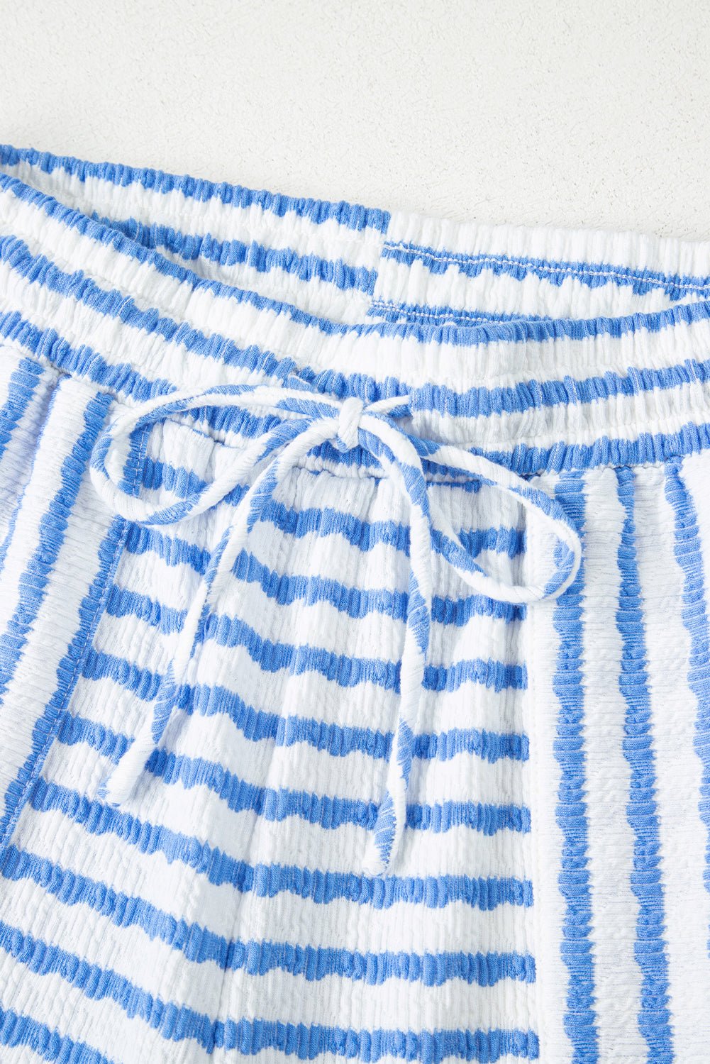 Stripe Knitted Top & Drawstring Shorts Set - Rooted & Reckless Co.