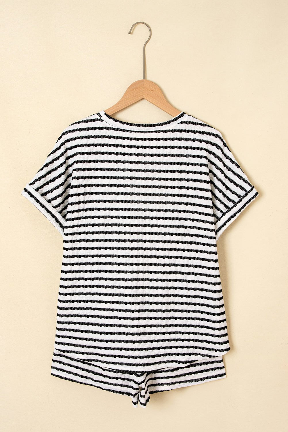 Stripe Knitted Top & Drawstring Shorts Set - Rooted & Reckless Co.