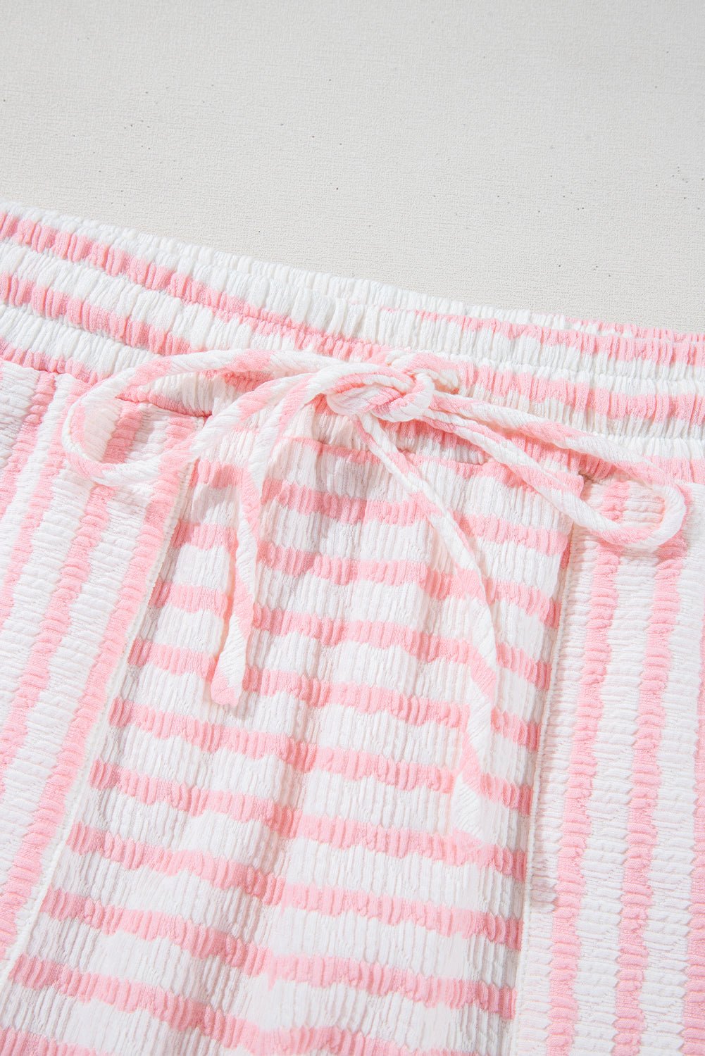 Stripe Knitted Top & Drawstring Shorts Set - Rooted & Reckless Co.