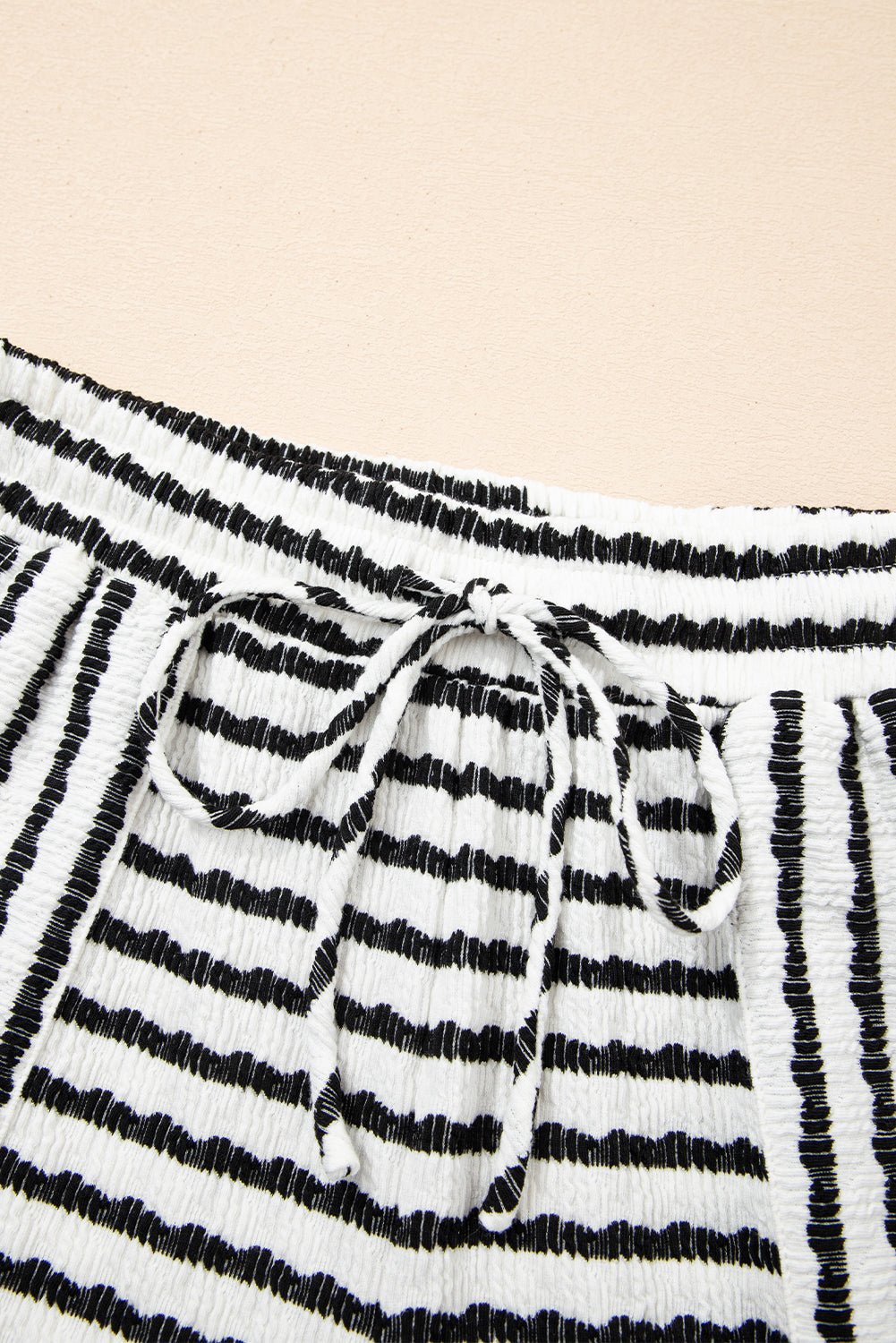 Stripe Knitted Top & Drawstring Shorts Set - Rooted & Reckless Co.