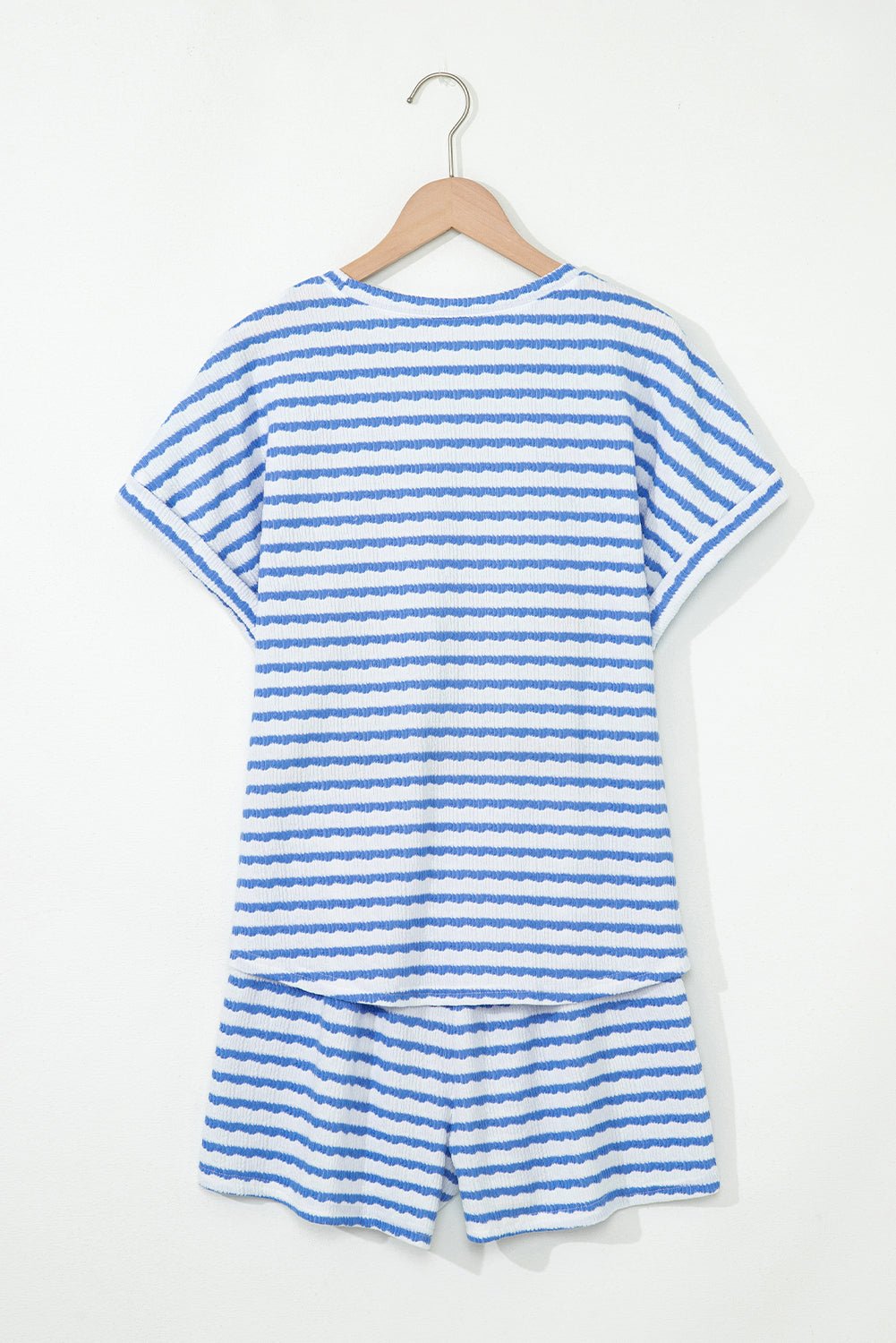 Stripe Knitted Top & Drawstring Shorts Set - Rooted & Reckless Co.
