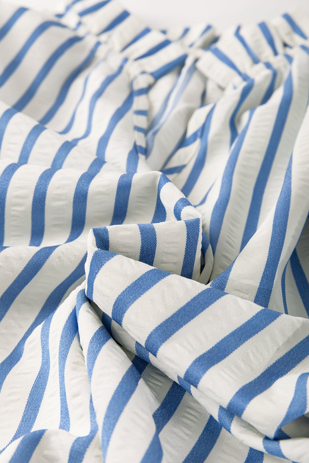Stripe Knotted 3/4 Sleeve Notched Neck Mini Dress - Rooted & Reckless Co.