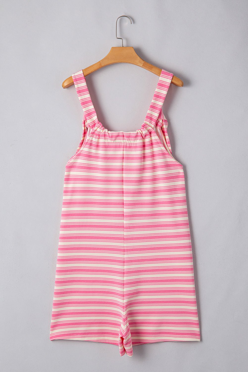 Stripe Knotted Strap Patched Pocket Romper - Rooted & Reckless Co.