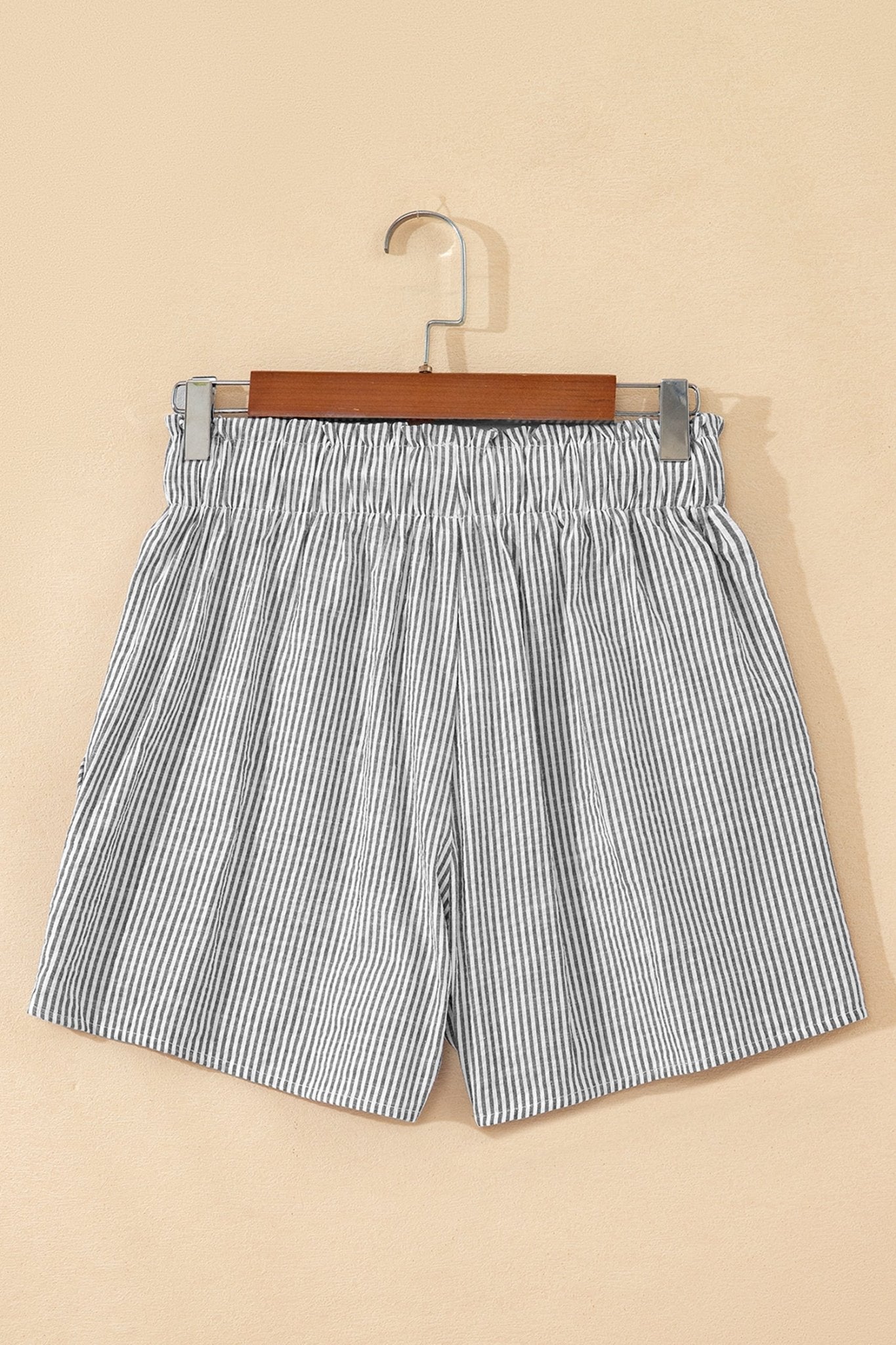 Stripe Lace-Up Elastic Waist Pocketed Shorts - Rooted & Reckless Co.