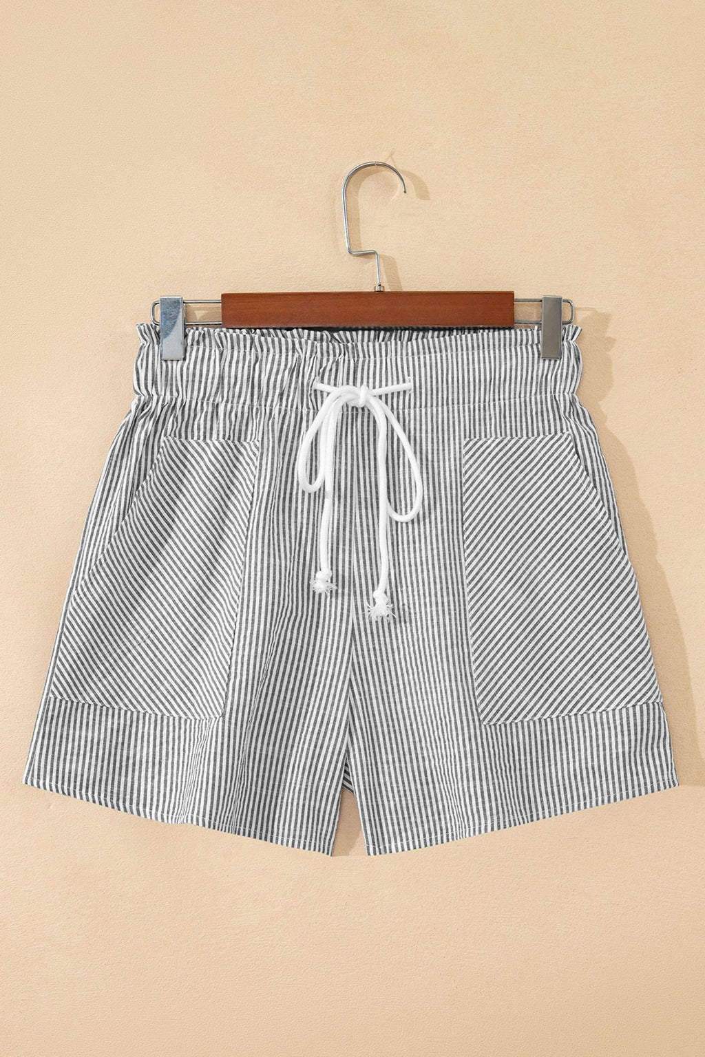 Stripe Lace-Up Elastic Waist Pocketed Shorts - Rooted & Reckless Co.
