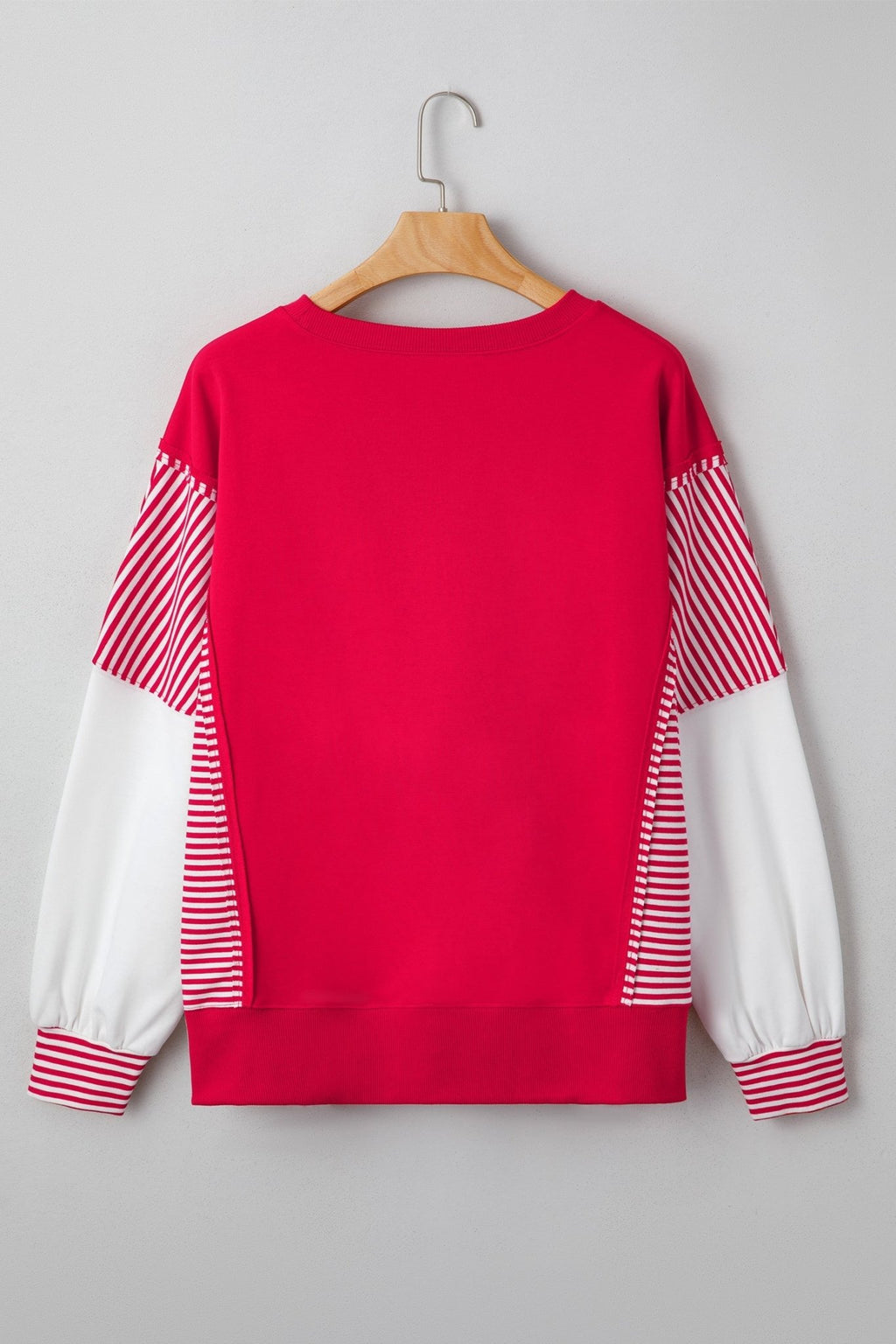 Stripe Leopard Patchwork Long Sleeve Sweatshirt - Rooted & Reckless Co.