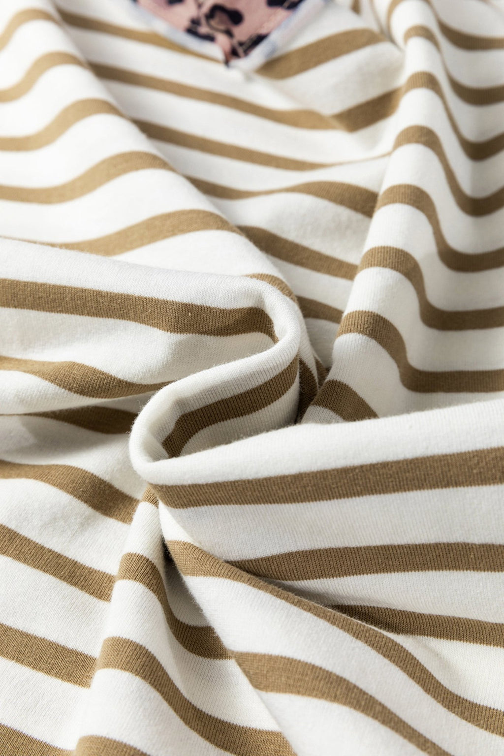 Stripe Leopard Patchwork Round Neck T-Shirt - Rooted & Reckless Co.