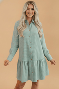 Stripe Long Sleeve Drop Waist Mini Dress - Rooted & Reckless Co.